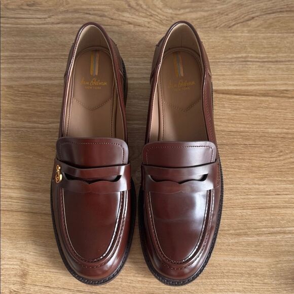 Sam Edelman COLIN Spiced Brandy Leather Penny Loafers Classic Women’s Size 9.5M - Picture 2 of 12